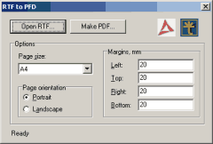 Programa demo que convierte RTF a PDF (RTF2PDF)