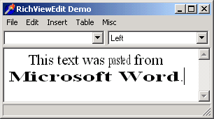 Pegado desde MS Word