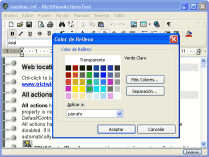 Ventana principal del demo ActionTest