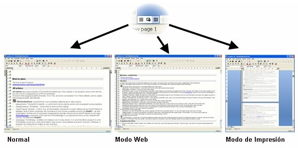 Modos: Normal, Modo Web, Modo de Impresi�n